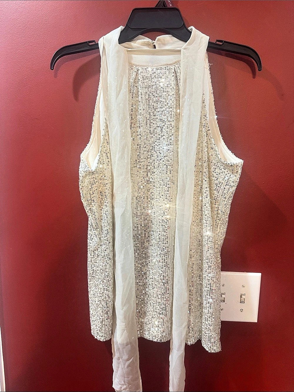 Calvin Klein Sequin Tank Top in Cream Size Medium NWT